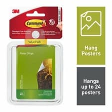 Image of Command Poster Strips Value Pack (48)-Damage Free Poster Picture Hanging Strips