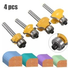 Image of 4X 1/4'' Shank Round Over Router Bits Corner Rounding Edge-Forming Edging Tool