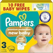 Image of Pampers Premium Protection New Baby Size 3 (6-10kg) | 204 Nappies | BSF Approved