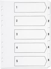Image of 1-5 Index Multi-Punched Polypropylene White A4