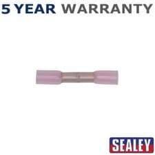 Image of Sealey Heat Shrink Butt Connector Terminal 4.8mm Red Pack of 100 RTSB100