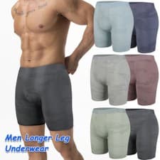 Image of Men Boxer Briefs 3 pack Comfort Flex Ultra Soft Stretch Long Leg Sport Underwear