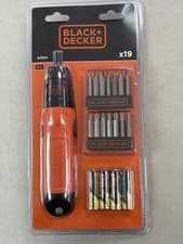 Image of Black & Decker Screwdriver Battery Operated Cordless 6V 19 Inserts 4 Battery