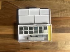 Image of Derwent Tinted Charcoal Watercolour Paint 12 Pan Palettes Set New