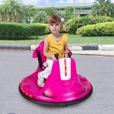 Image of 12V Kids Ride On Electric Bumper Car with Dual Joysticks-Pink