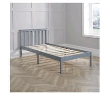 Image of Home Source Florida Single Wooden Solid Pine Bed Frame -BEDFLO3GY