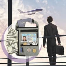 Image of RFID Blocking Travel Body Wallet Passport Holder Neck Shoulder Document Bag Case
