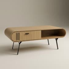Image of Brand New Oak and Black Coffee Table (JF102)