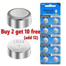Image of 10 x LR44 batteries Alkaline Coin Cell Button AG13 L1154 Sr44 Rw82 1.5v Batter