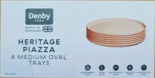 Image of 6 Denby Heritage Piazza Oval Trays. Free P&P