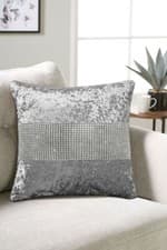 Image of Crushed Velvet Modern Soft Sparkling Cushion Diamante Sofa Beds 1 Cushion Cover