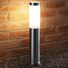 Image of Auraglow Stainless Steel Outdoor Garden Path Post Light - 5w LED Bulb Included