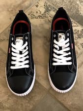 Image of Levi's Men’s Sneakers Low Top Size 12M Anikin C-CVS Black Canvas New w/o Box