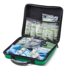 Image of CLICK MEDICAL BS8599-1 MEDIUM FIRST AID KIT IN LARGE FEVA BAG GREEN