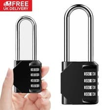 Image of 2x Weatherproof Security Padlock Outdoor Heavy Duty 4-Digit Combination Lock UK
