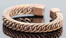 Image of 110gm Braided Pure Copper Oxidized Heavy Handmade Cuff Bracelet Gift 12mm wide
