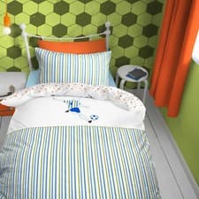 Image of Kids Football Bedding Stars Stripes 100% Cotton 200 Thread Count Duvet Cover Set