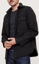 Image of NWT Banana Republic Standard-Fit Cotton Twill Shirt Jacket Washed Black Sz M