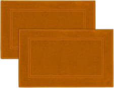 Image of 2 X Bath Mat Set 1000 GSM Soft 100% Cotton 50x70cm Non Slip Toilet Bathroom Rugs