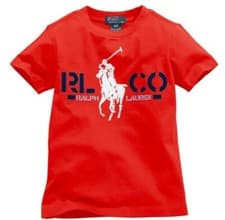 Image of NEW Boys Polo By Ralph Lauren Graphic T-shirt In Red 6 Years Old