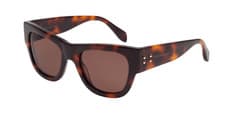 Image of Alexander McQueen AM0033s 002 Havana Sunglasses Brown Lens Sonnenbrille  51-21