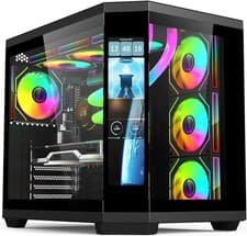 Image of PC Case - Gaming | IONZ APEX Vision - ATX Mid Tower, Dual Chamber with 4 ARGB PW