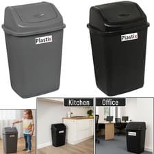 Image of PLASTIC SWING TOP BIN WASTE 30L 50L RUBBISH DUST HOME KITCHEN OFFICE