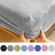 Image of Extra Deep Teddy Bear Fleece Fitted Sheet Cosy Warm Luxury Bed Sheet Double King