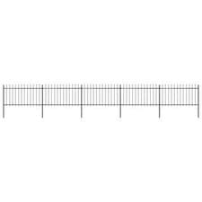 Image of Garden Fence with Spear Top Steel 8.5x1 m Black vidaXL