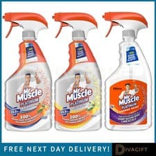 Image of MR MUSCLE PLATINUM BATHROOM KITCHEN SHOWER WINDOW GLASS CLEANER SPRAY 750ML NEW