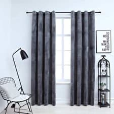 Image of Blackout Curtains with Rings 2 pcs Anthracite 140x245 I1T8