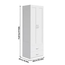 Image of 2 Door And 2/3 Drawers Storage Wardrobe Modern Bedroom Furniture Soft Close Unit