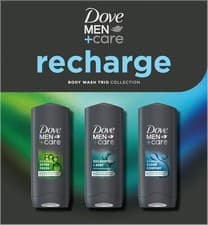 Image of Dove Men+Care Recharge Body Wash Gift Set Trio Collection perfect gifts for him