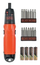 Image of Black & Decker A7073 Cordless Screwdriver 6V 19 Inserts, 4 Battery Included