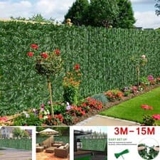 Image of 15M Artificial Hedge Faux Ivy Leaf Fence Garden Trellis Balcony Cover Wall Panel