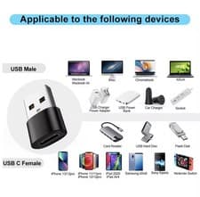Image of High Quality USB C To USB Fast Charge Adapter For Smartphones, Tablets