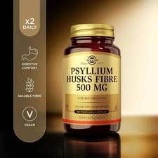Image of Solgar Psyllium Husks Fibre 500mg Capsules 200 Vegetable High Strength