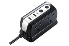 Image of Heavy Duty Four Socket Surge Protected Extension Lead with 2 USB Ports 2 Metre