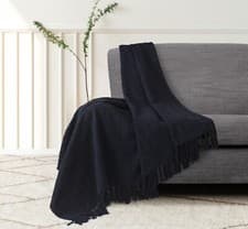 Image of 100% Cotton Woven Handloom Tassel Armchair Sofa Bed Warm Batten Throw Blanket