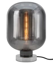 Image of Retro Vintage Smoked Glass Jar Shade Chrome Base Table Desk Bedside Lamp H3020