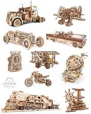 Image of UGEARS Mechanical Wooden Model Kit 3D Puzzles Fun Construction No Glue