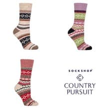 Image of Women's Boot Socks Wool Hebrides Hiker Walking 1 Pair Size 4-8 - Country Pursuit
