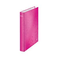 Image of Leitz WOW Ring Binder 2 D-Ring 25mm A4 Pink (Pack of 10) 42410023