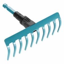 Image of Gardena Combisystem Small Rake 3185-20 Gravel Rake Leaf Rake 10 Tines NEW
