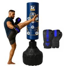 Image of FreeStanding Punch Bag Adult with 12oz Gloves Kickboxing MMA Boxing Gym Training