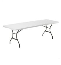 Image of Folding Table Lifetime White 245 x 74 x 76 Cm Steel White Table 8 Persons