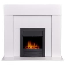 Image of Adam Miami Fireplace in Pure White with Colorado Electric Fire in Black, 48 Inch