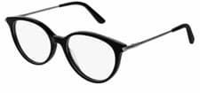 Image of Bottega Veneta glasses BV0199O in 001 black/silver with spectacle case 51mm