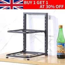 Image of Cupboard Shelf Organiser 2 Tier Kitchen Rack Under Sink Storage Stackable