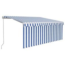 Image of Manual Retractable Awning with Blind Outdoor Awning Sunshade Canopy vidaXL